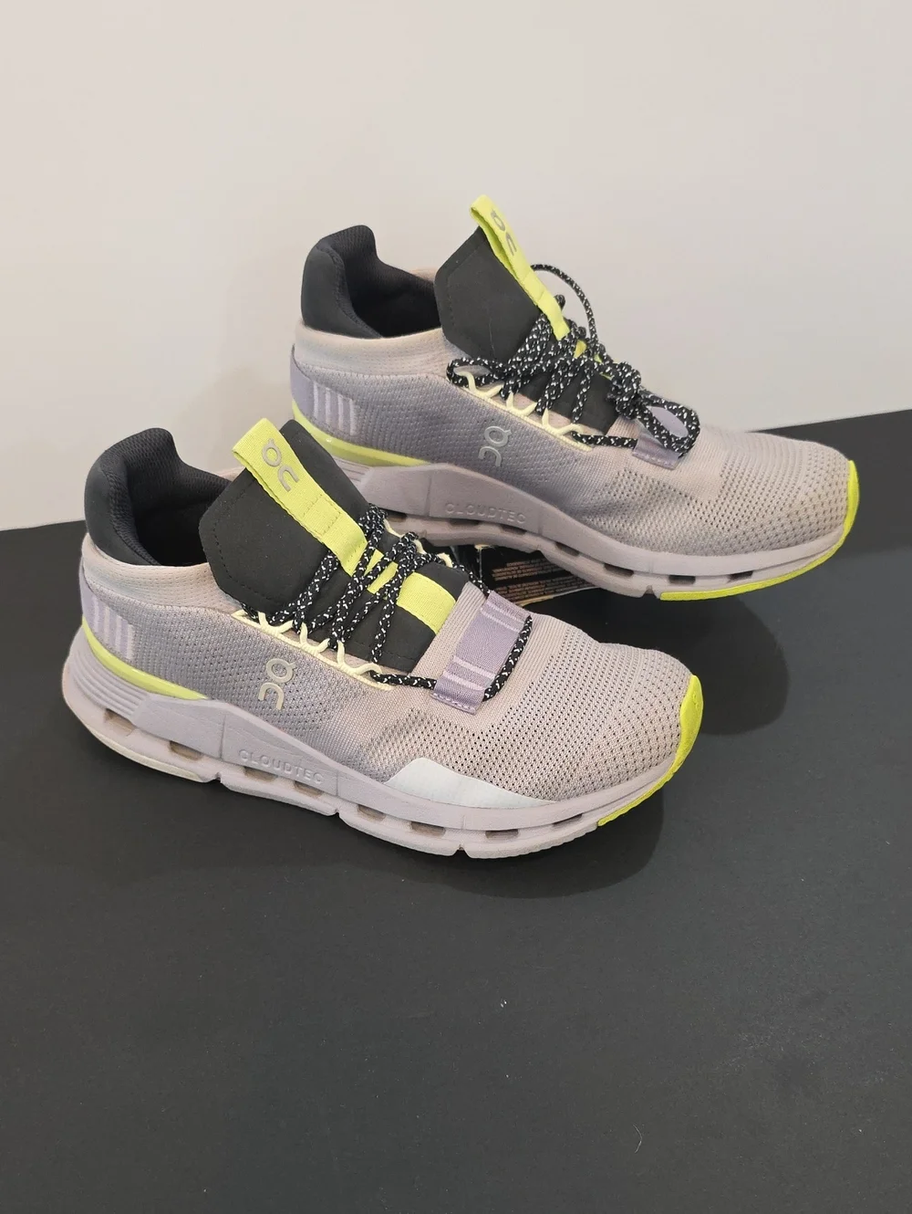 On Running CloudNova Women's Lavender + Neon Yellow Sneakers Size 8